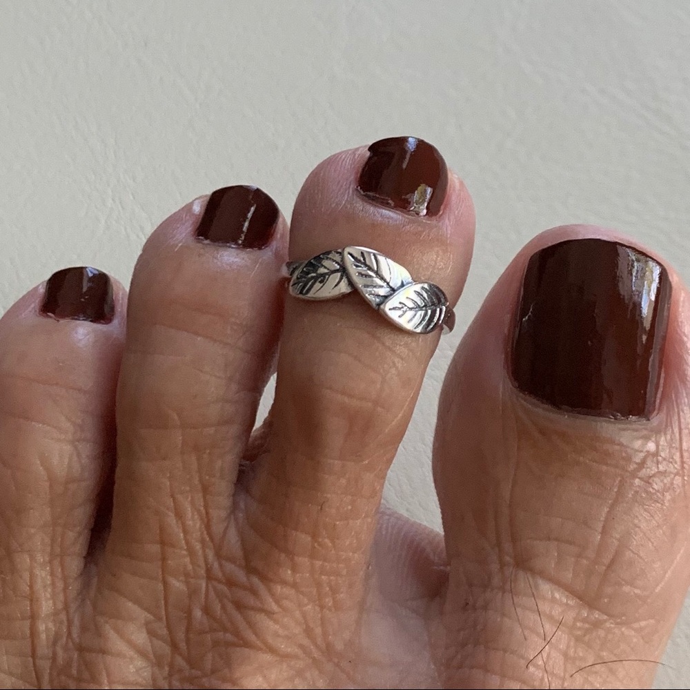 Sterling Silver Leaves Toe Ring, Tree Ring, Leaf - image 7